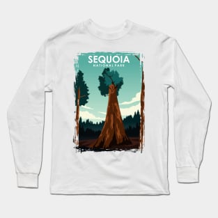 Sequoia National Park Vintage Minimal Travel Poster Long Sleeve T-Shirt